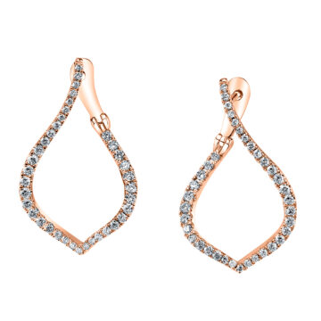 White Gold Modern Diamond Hoop Earrings