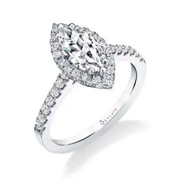 Marquise Cut Engagement Ring with Halo - Emma