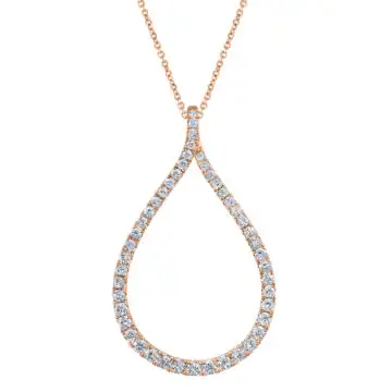 White Gold Diamond Hoop Pendant - 1.27 Carats