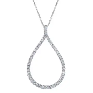 White Gold Diamond Hoop Pendant - 1.27 Carats