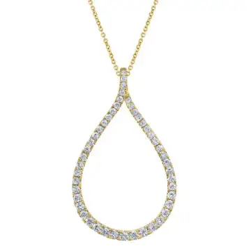 White Gold Diamond Hoop Pendant - 1.27 Carats