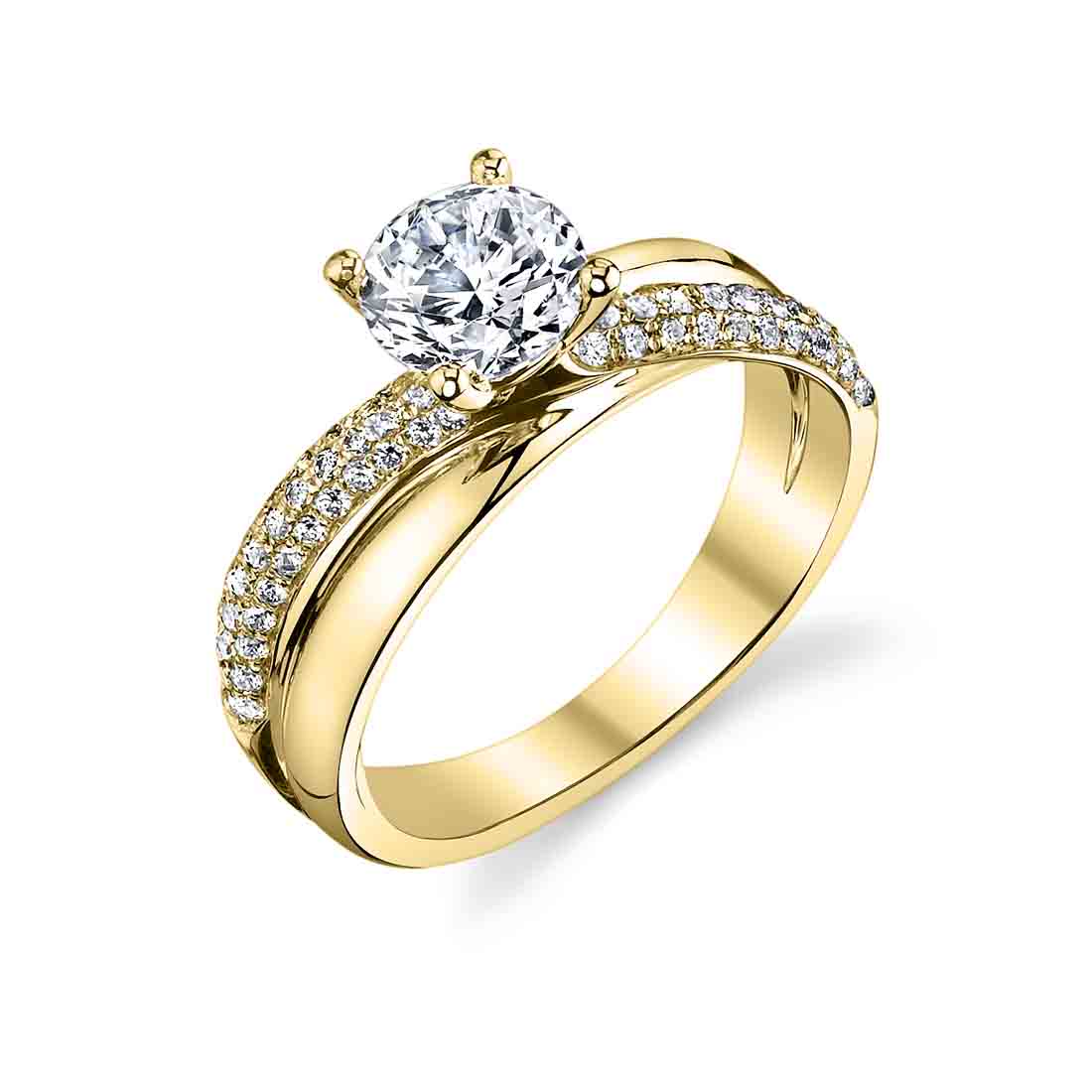 Round Cut Unique Spiral Engagement Ring - Naomie - Sylvie Jewelry