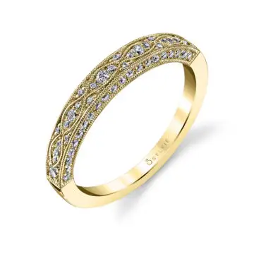 White Gold Modern Vintage Wedding Ring - Cheri