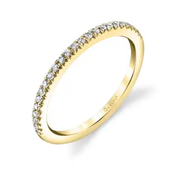 White Gold Round Cut Classic Wedding Band - Camilla