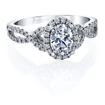 Oval Shaped Spiral Engagement Ring - Jocelina