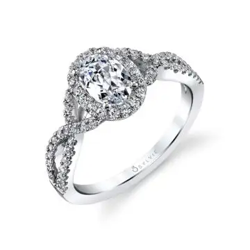 Oval Shaped Spiral Engagement Ring - Jocelina