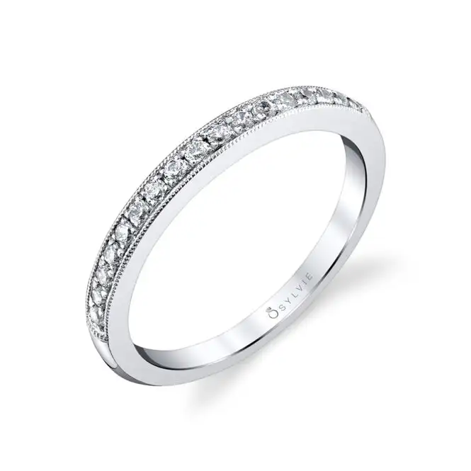 White Gold Round Cut Modern Vintage Engagement Ring Profile View