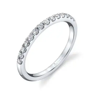 White Gold Classic Diamond Wedding Band - Celine