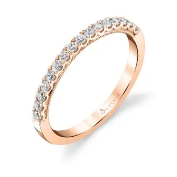 White Gold Classic Wedding Band With Milgrain Detail - Clara