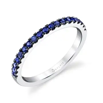 White Gold Classic Blue Sapphire Wedding Band