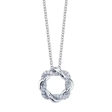 White Gold Diamond Swirl Pendant