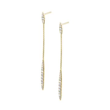 White Gold Modern Diamond Drop Earrings - ER828