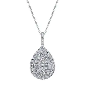 White Gold PEAR SHAPED DIAMOND PENDANT