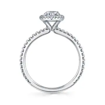 White Gold Marquise Cut Classic Halo Engagement Ring - Vivian