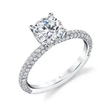 Round Cut Classic Pave Engagement Ring - Jayla