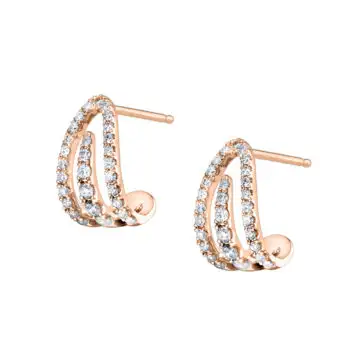 White Gold Petite Diamond Huggie Earrings