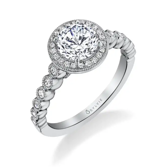 Stackable Engagement Ring with Halo