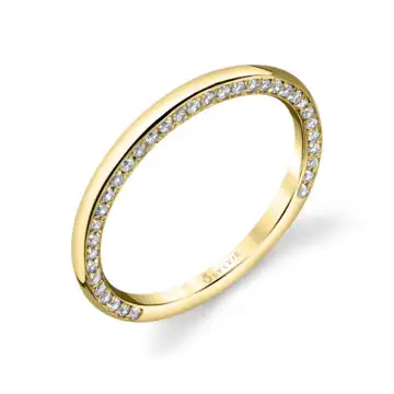 White Gold Modern Wedding Band - Messaline