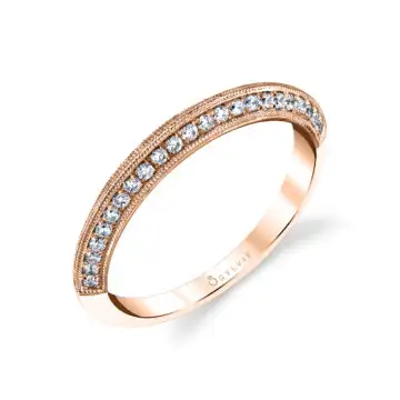 White Gold Round Cut Classic Wedding Band - Naomi