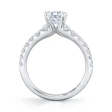 White Gold Pear Shaped Classic Engagement Ring - Veronique