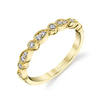 White Gold Diamond Stackable Wedding Band - Brynna