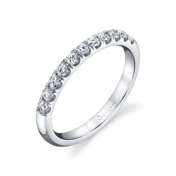 Classic Wedding Band with Shared Prongs