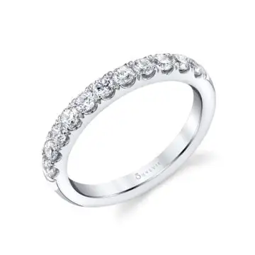 Classic Wedding Band with Shared Prongs