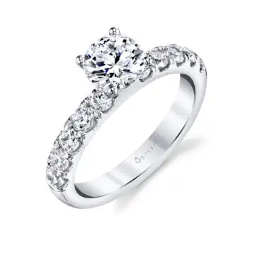 Round Cut Prong Set Classic Engagement Ring - Octavie