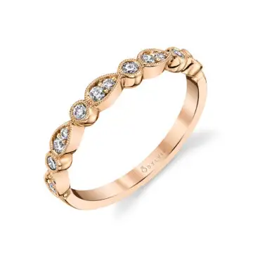 White Gold Diamond Stackable Wedding Band - Brynna