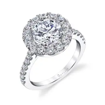 Round Cut Classic Halo Engagement Ring - Olivia