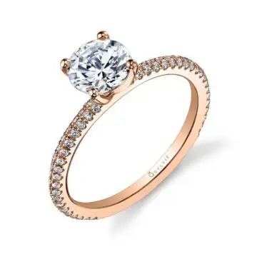 White Gold Round Cut Classic Round Engagement Ring - Jeana