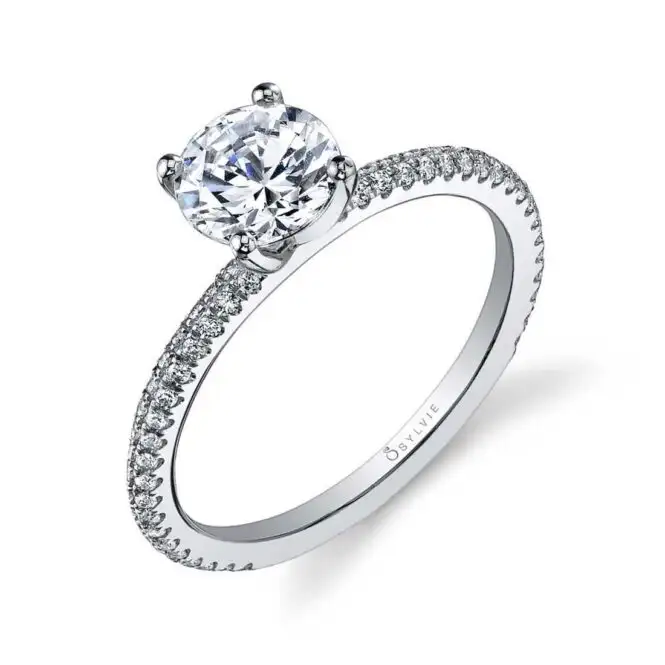 Classic Round White Gold Engagement Ring - Jeana