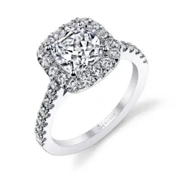 Cushion Cut Classic Halo Engagement Ring - Jacalyn