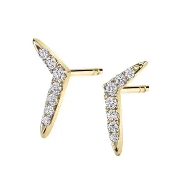 White Gold Chic Angular Diamond Ear Climbers