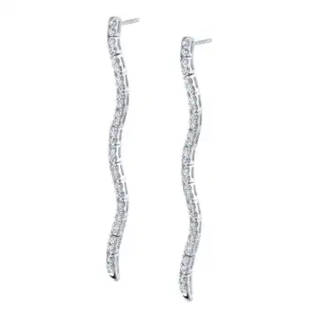 White Gold Curved Classic Diamond Earrings