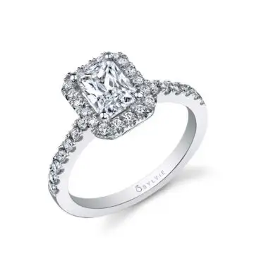 Emerald Cut Classic Halo Engagement Ring - Chantelle