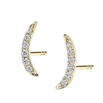 White Gold Modern Diamond Ear Climbers