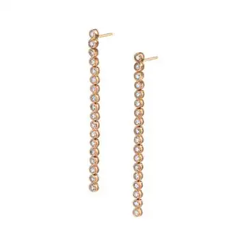 White Gold Modern Rose Gold Diamond Earrings