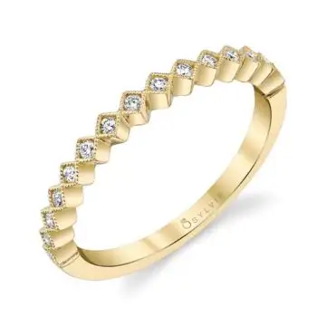 White Gold Modern Diamond Stackable Band - Laurel