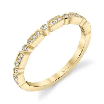 White Gold Modern Stackable Diamond Band - Ashlee