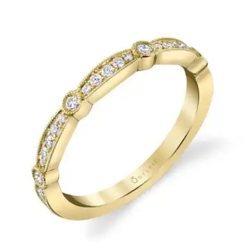 White Gold Modern Stackable Band - Avery