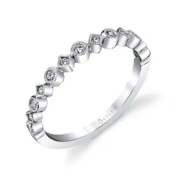 White Gold Modern Stackable Wedding Band - Devondra