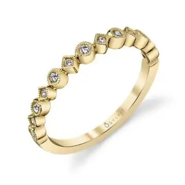 White Gold Modern Stackable Wedding Band - Devondra