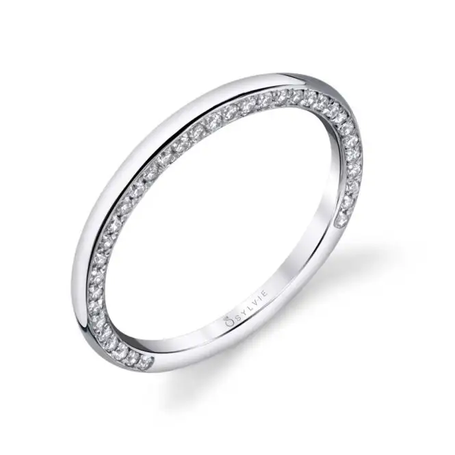 White Gold Round Cut Modern Solitaire Engagement Ring Profile VIew