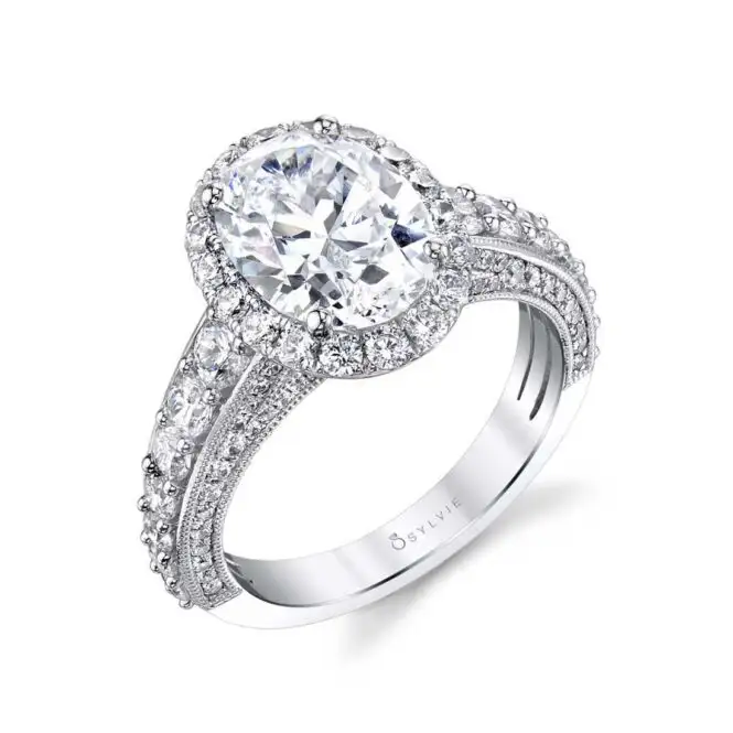 Oval Cut White Gold Engagement Ring - Josephine