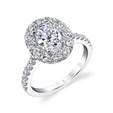 Oval Cut Classic Halo Engagement Ring - Olivia