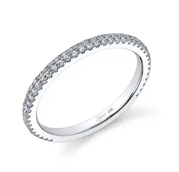 White Gold Diamond Pave Wedding Band