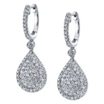 White Gold Pear Shaped Diamond Earrings