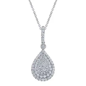 White Gold Pear Shaped Diamond Pendant