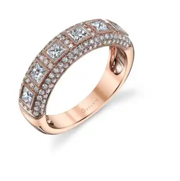 White Gold Rose Gold Diamond Band